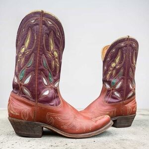 1960s Acme Butterfly Inlay — Women’s 6 M Vintage Cowboy Cowgirl Boots